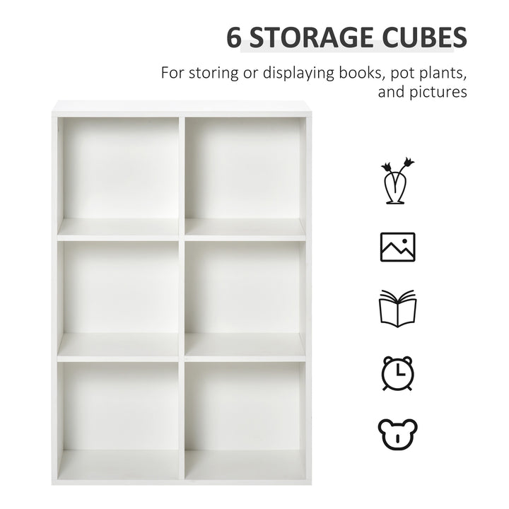 HOMCOM Six-Cube Bookcase - White Wood Effect