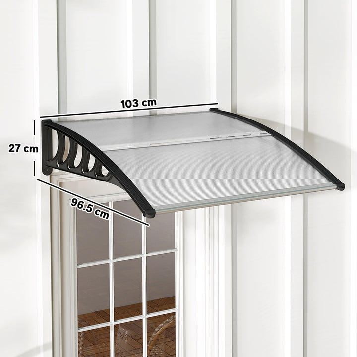 Front Door Canopy, Outdoor Awning, Rain Shelter for Window, Porch and Front/Back Door, Clear 103 x 96.5 cm