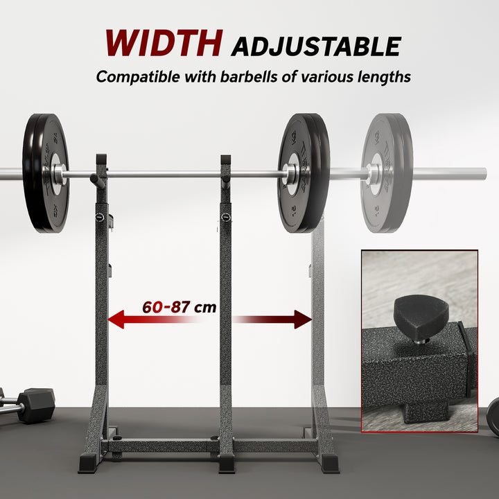 MCL Heavy Duty Barbell Squat Rack, Adjustable and Multifunctional Weight Power Stand, for Home, Gym - Black