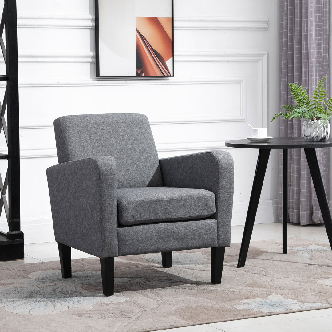 HOMCOM Linen Single Armchair, with Padded Seat - Grey | Aosom UK