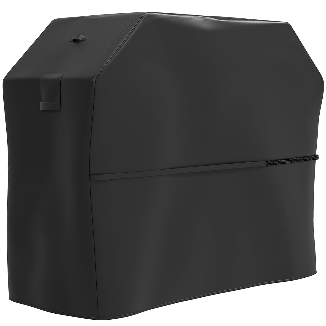 BBQ Cover for Rectangular Gas Grill, 600D UPF30+ Oxford Fabric Barbecue Cover for Waterproof Protection Rip-Proof, with Windproof Hook and Loop Fasteners, Vents, 147 x 61 x 122 cm, Black