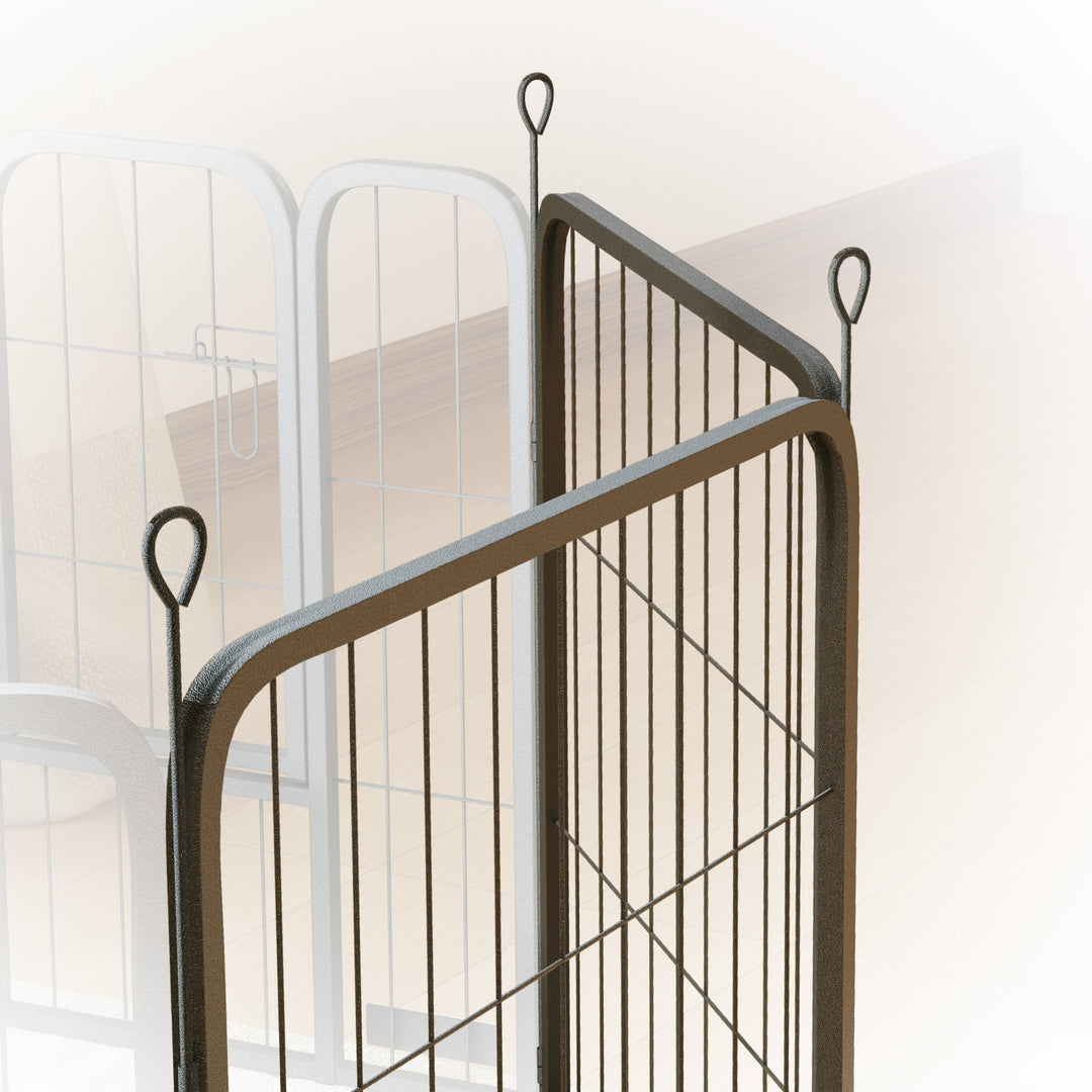 Two-Piece Dog Pen Expansion Pack for Small Dogs, 60cm Tall Animal Pen with Three Connecting Stakes