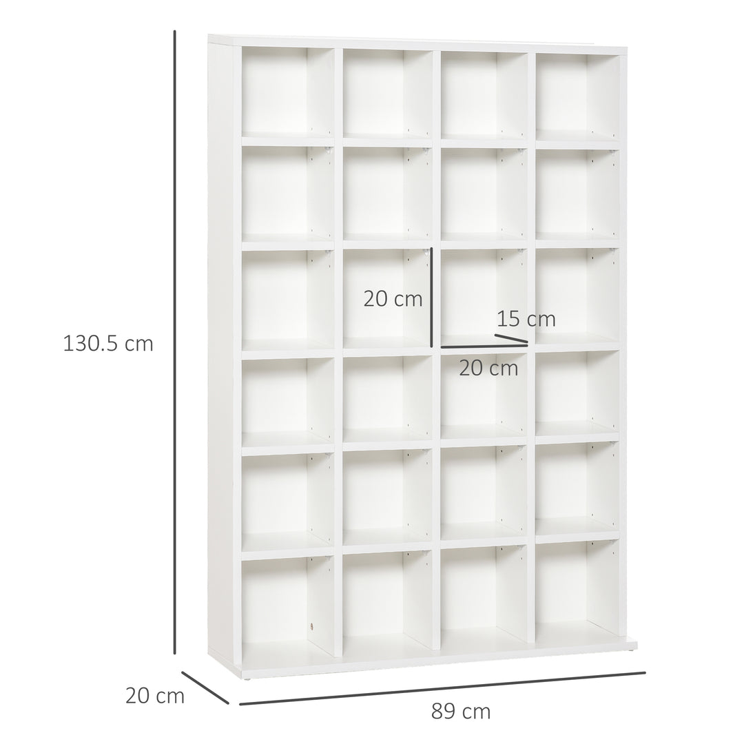 MCL CD Storage Unit with Adjustable Shelves, 89 x 130.5 cm, White