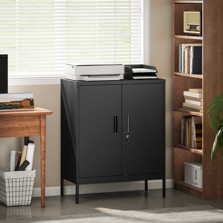 Metal Storage Cabinet with Lock and Adjustable Shelves