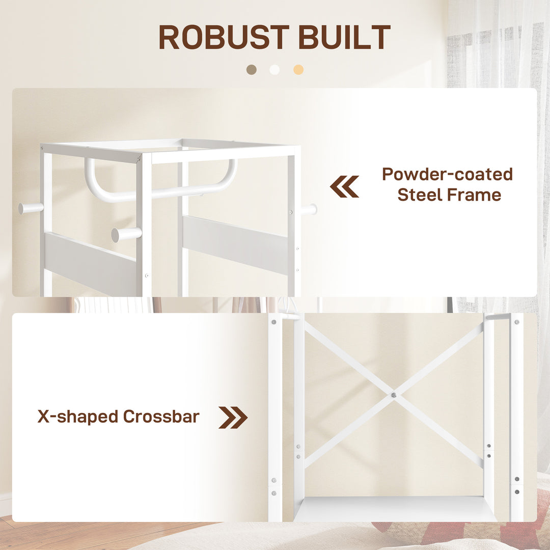 Multi-Storage Clothes Rack - White