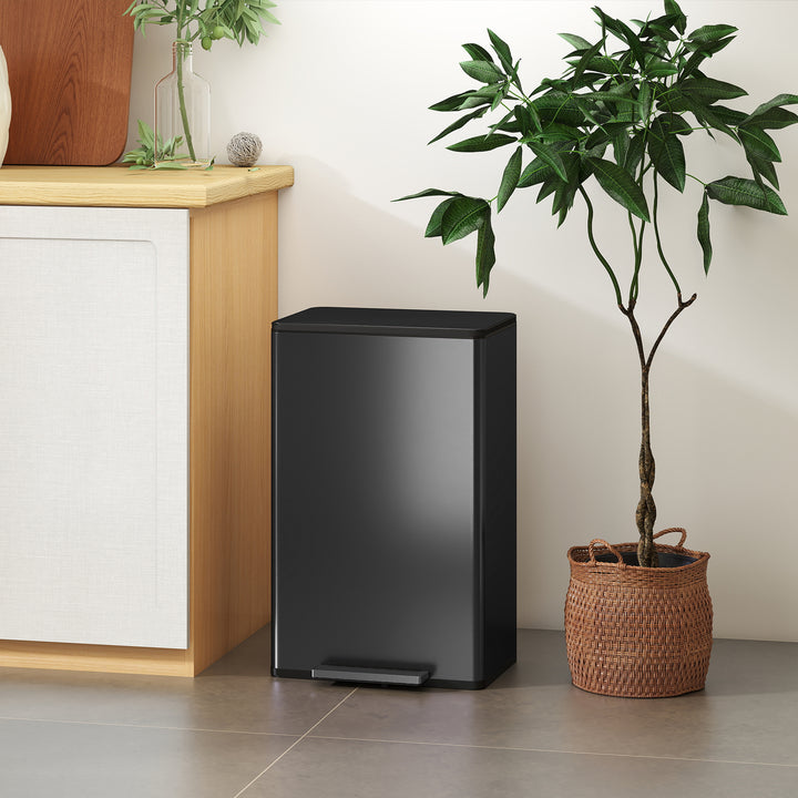 MCL 45L Kitchen Bin, Pedal Bin with Soft-Close and Stay-Open Lid, Removable Inner Bucket, Odor Control for Kitchen, Office