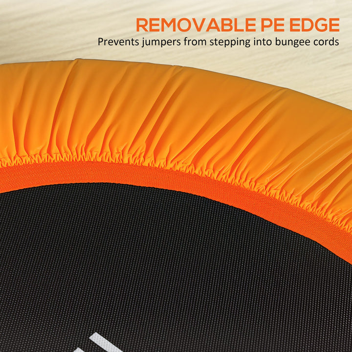 40" Fitness Trampoline with Adjustable Handle, Rebounder Trampoline, Mini Jumper for Indoor Exercise Workout, Orange