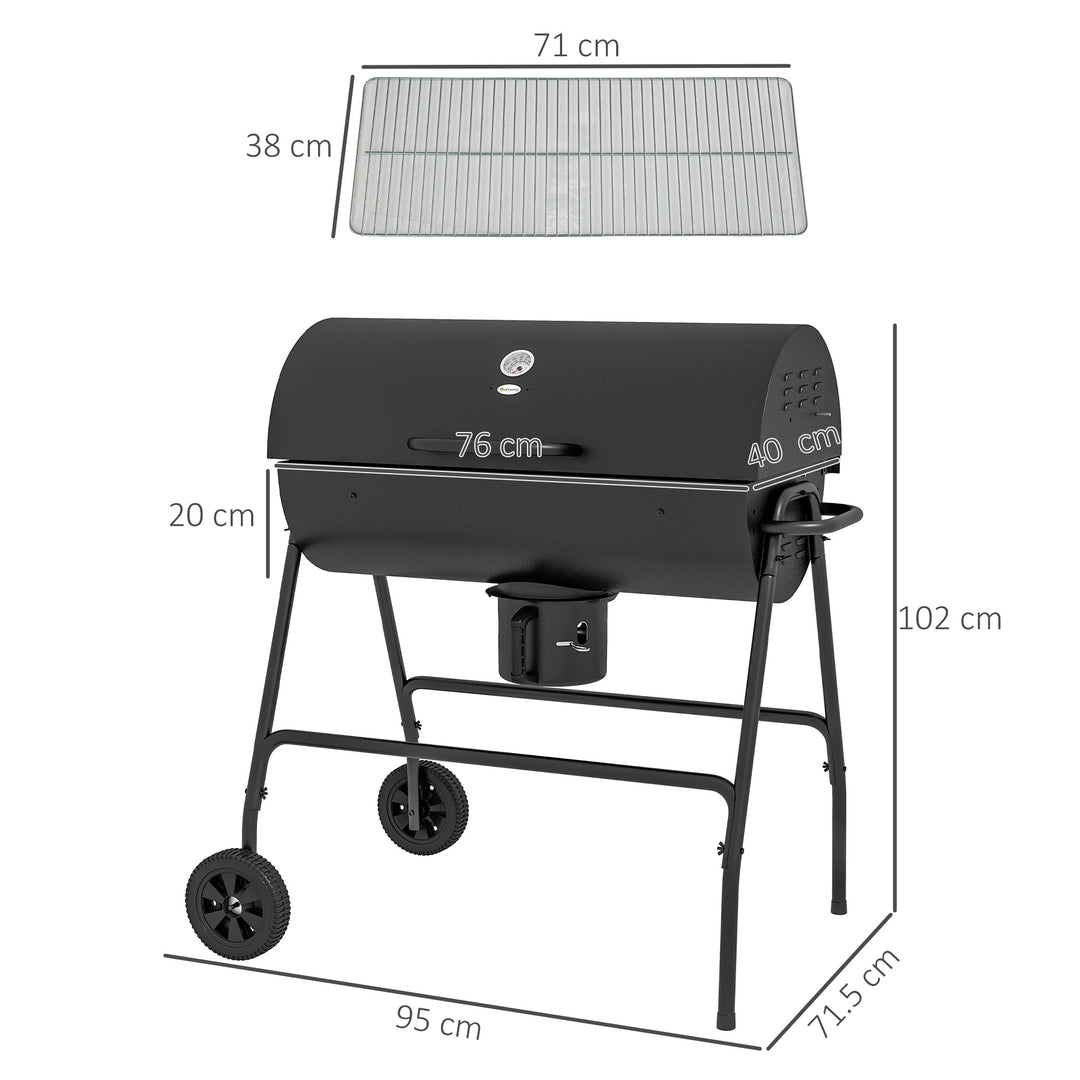 Steel Charcoal BBQ, with Ash Catcher and Warming Rack