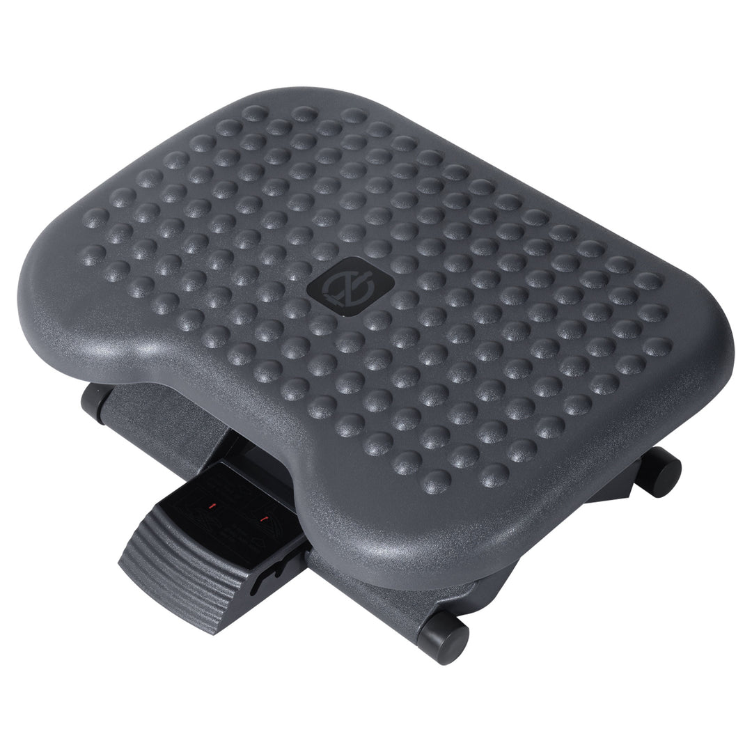 MCL Footrest Adjustable Height & Angle Tilting Platform Home Office Foot Rest Charcoal Grey