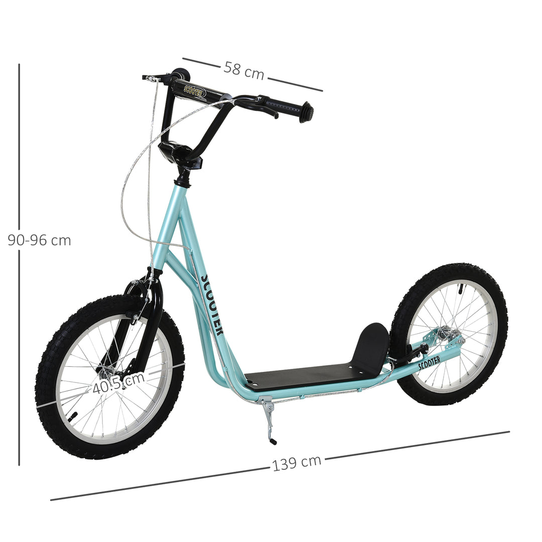MCL Kick Scooters for Kids with Adjustable Height, Anti-Slip Deck, Dual Brakes, Rubber Tyres, for Boys and Girls Aged 5+ Years Old - Blue