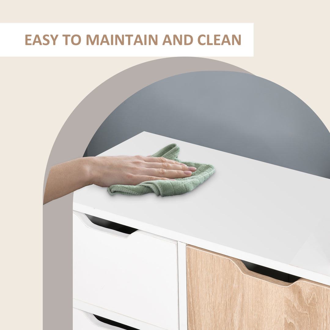 Sideboard Floor Standing Storage Cabinet with Drawer for Bedroom, Living Room, Home Office, Natural