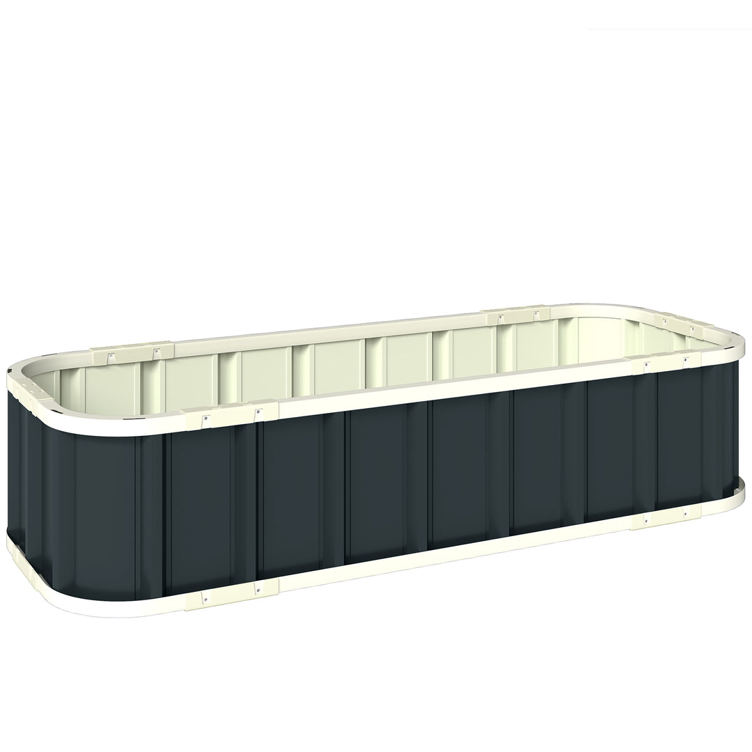 Galvanised Raised Garden Bed, 4.5 x 2 x 1 ft Metal Planter with Gloves