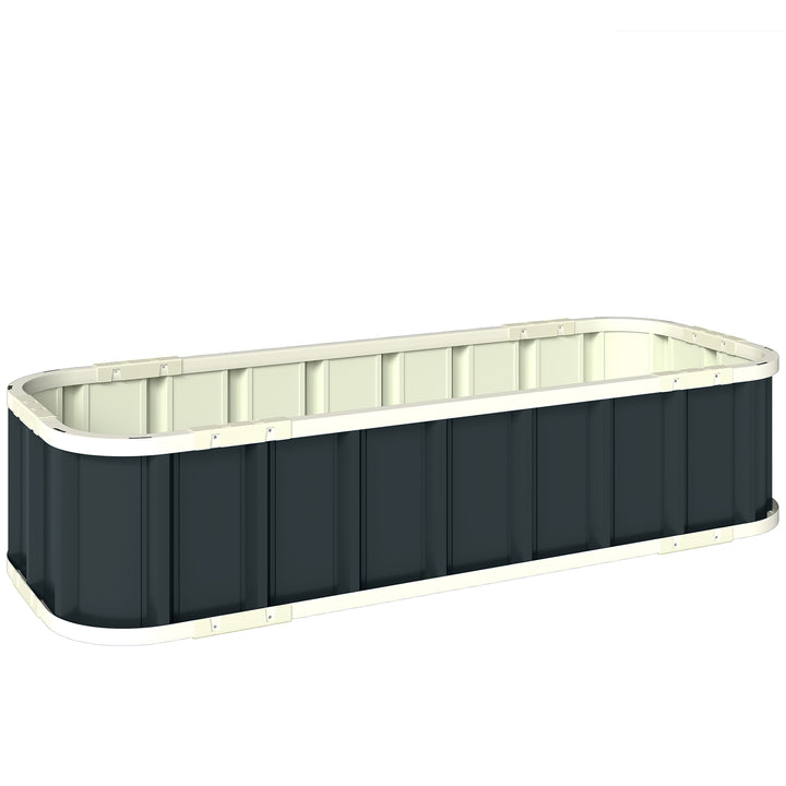 Galvanised Raised Garden Bed, 4.5 x 2 x 1 ft Metal Planter with Gloves