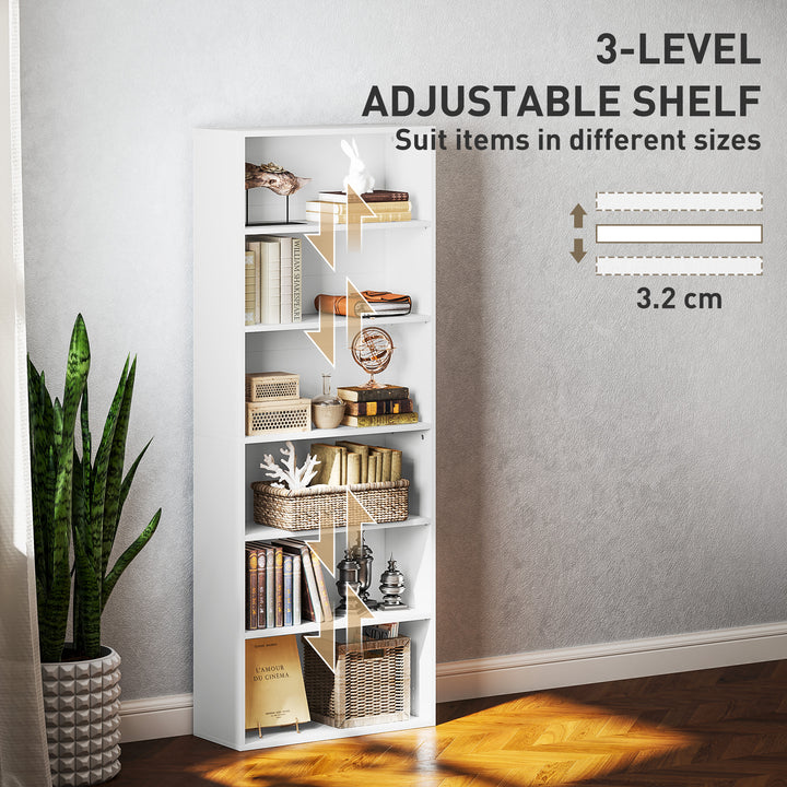 Six Shelf Bookcase - White