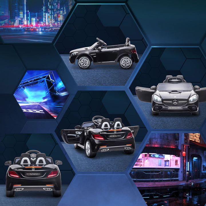 MCL Benz SLC 300  Licensed 12V Kids Electric Ride On, with Music, Remote Control, LED Headlights, Horn, Black