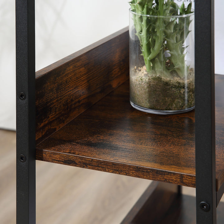 Office Desk with Storage Shelves, 120 CM Computer Desk, Industrial Study Table with Metal Frame for Home Office Small Space, Rustic Brown