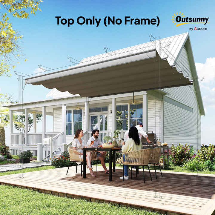 Retractable Pergola Cover, 3.5 x 2.6 m Replacement Canopy Fabric for 4