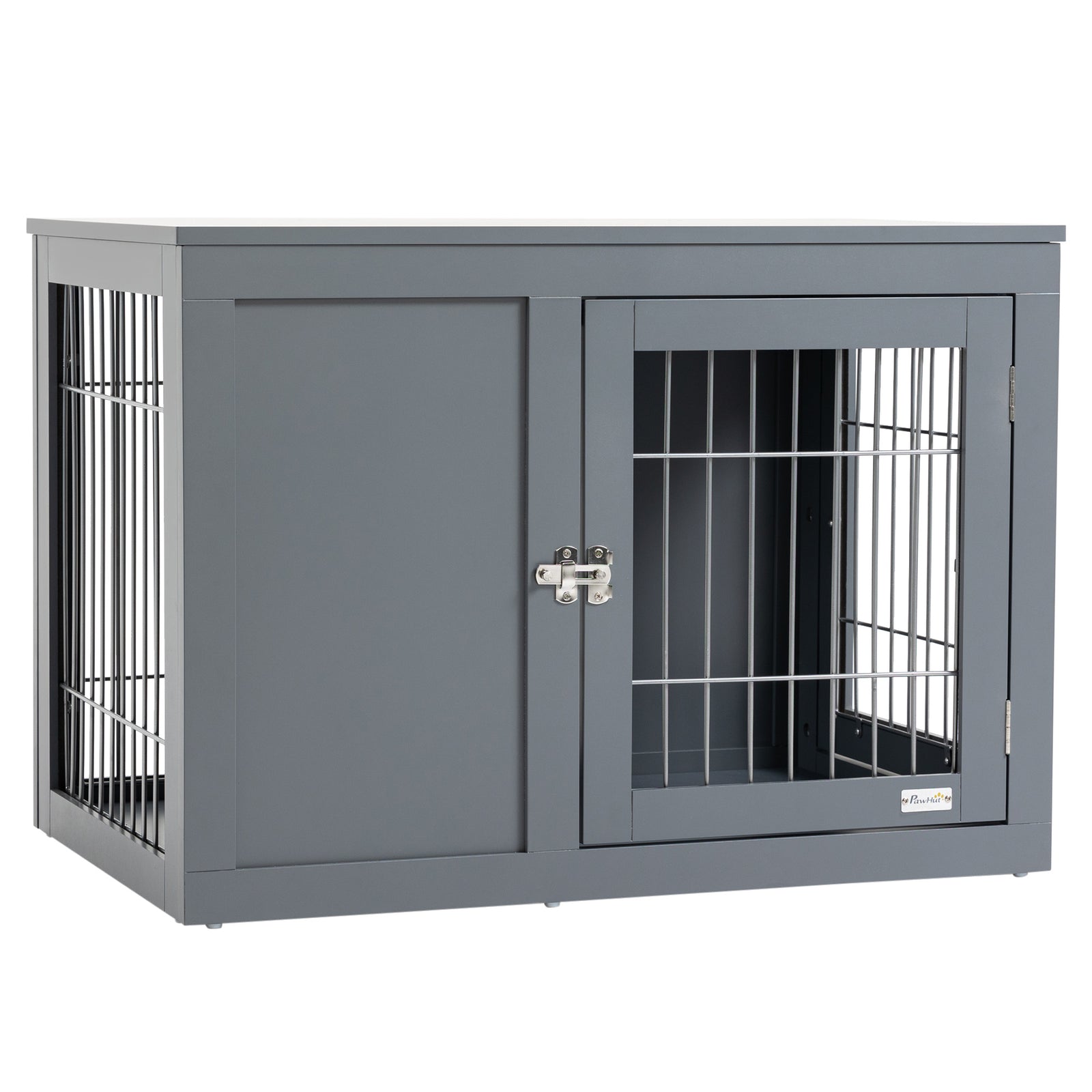 Furniture Style Dog Crate for Small and Medium Dogs, End Table Pet Cage with Two Lockable Doors - Grey