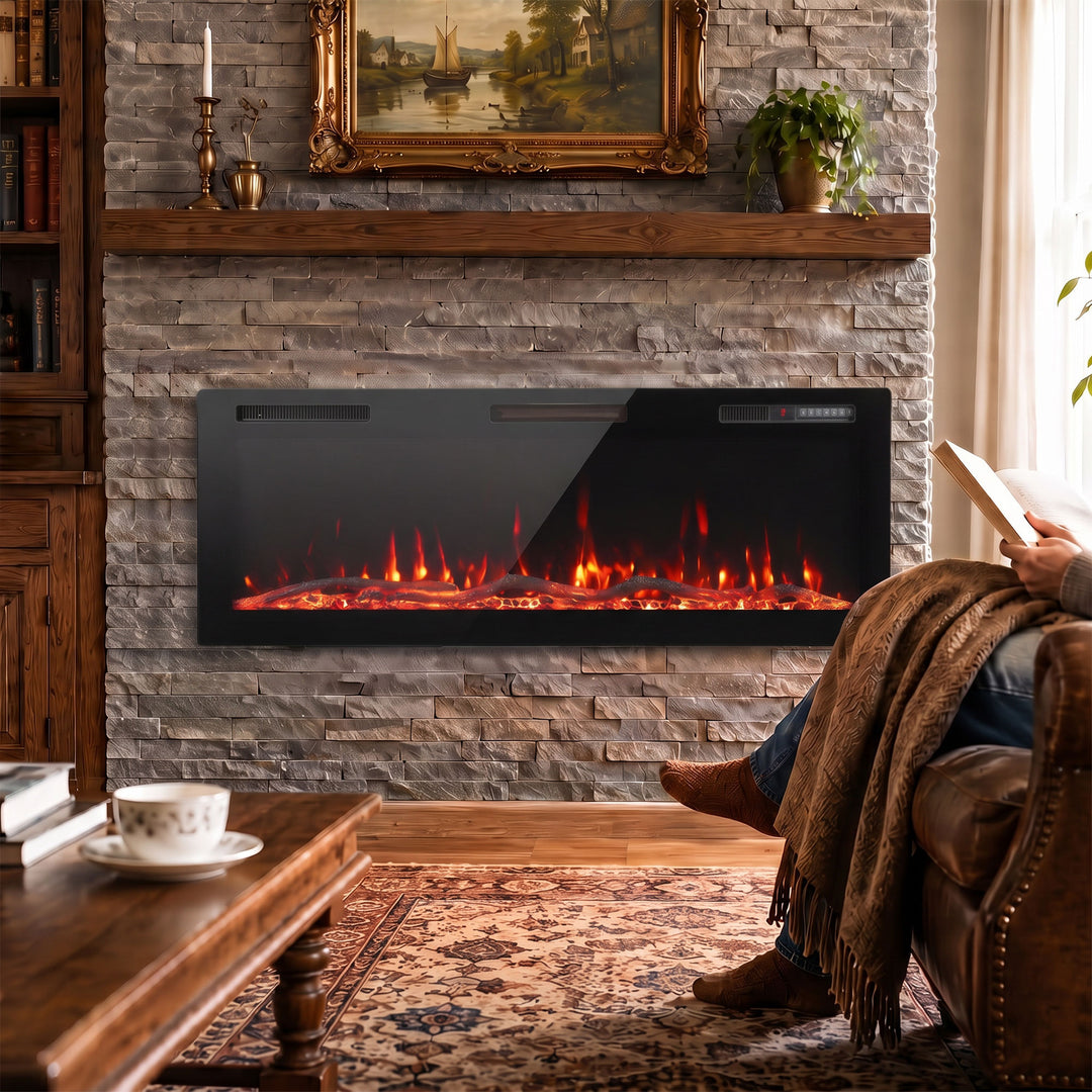 3 IN 1 Slim Electric Fire, Wall Mounted/Recessed/Freestanding - view 2