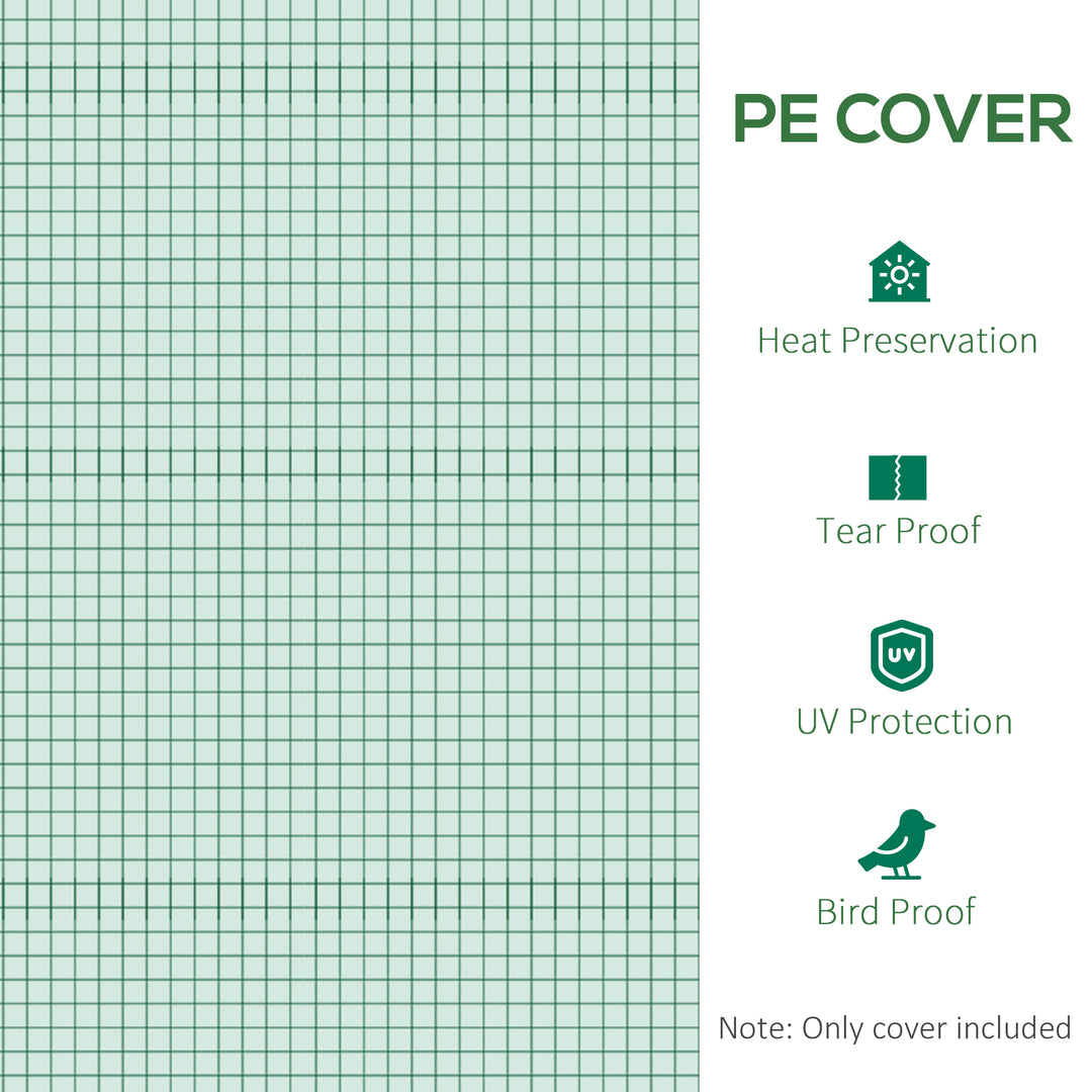 3 x 2 x 2m Greenhouse Replacement Cover ONLY Winter Garden Plant PE Cover for Tunnel Walk-in Greenhouse with Roll-up Windows Door Outdoor, Green