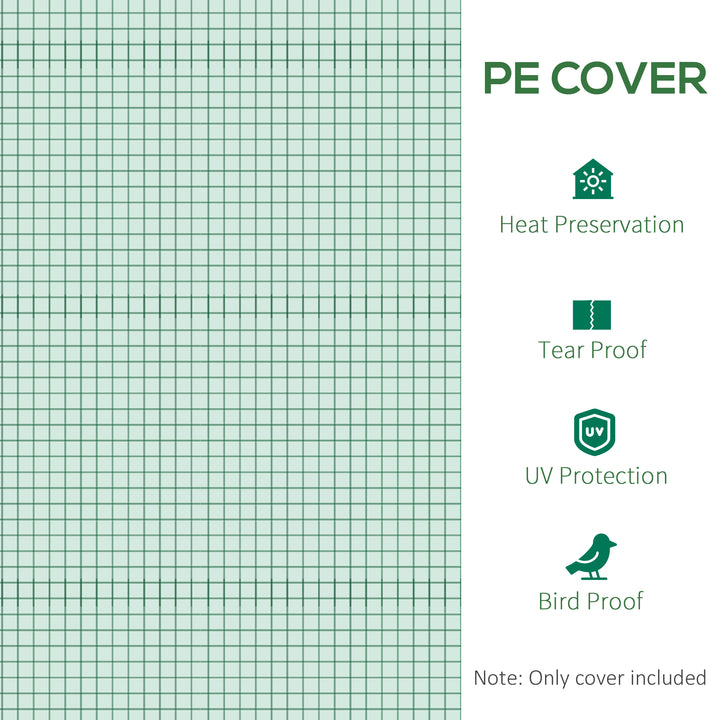 3 x 2 x 2m Greenhouse Replacement Cover ONLY Winter Garden Plant PE Cover for Tunnel Walk-in Greenhouse with Roll-up Windows Door Outdoor, Green