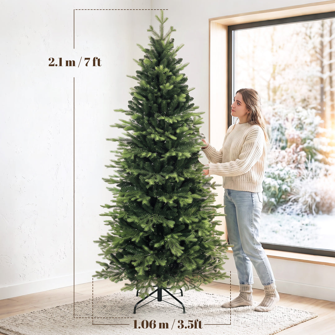 Geneva Fir Hinged Xmas Tree, 7ft/210cm Artificial Christmas Tree with - view 3