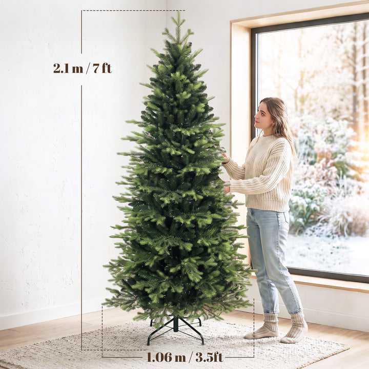 Geneva Fir Hinged Xmas Tree, 7ft/210cm Artificial Christmas Tree with - view 3