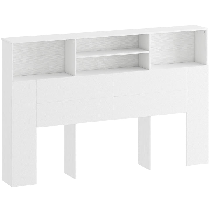 King-Size Headboard with Storage, Freestanding Bed Headboard with 4 Op