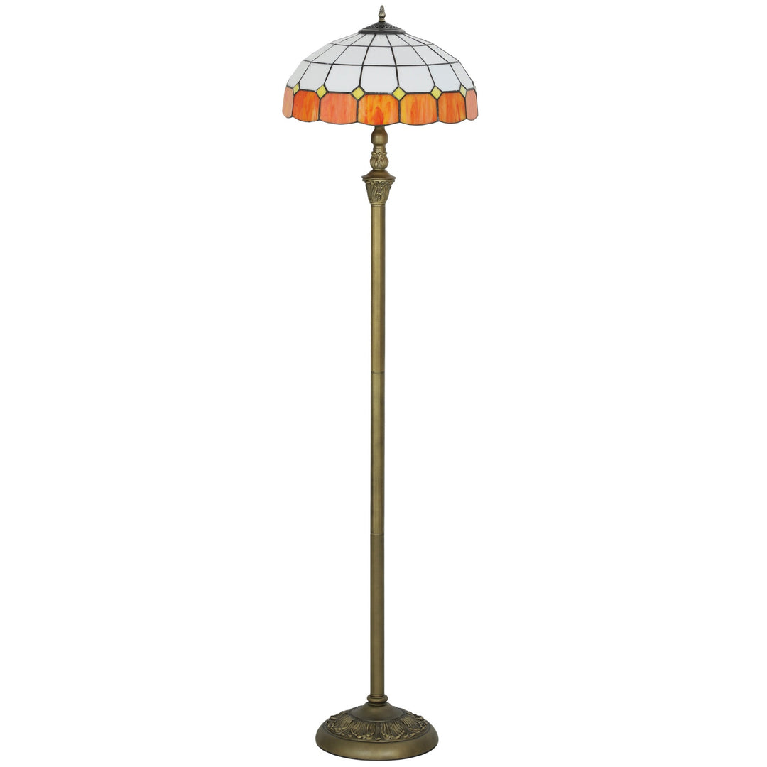 Tiffany-Style Floor Lamp with Handcrafted Stained Glass Shade, 152cm Tall Vintage Standing Lamp with Foot - view 10