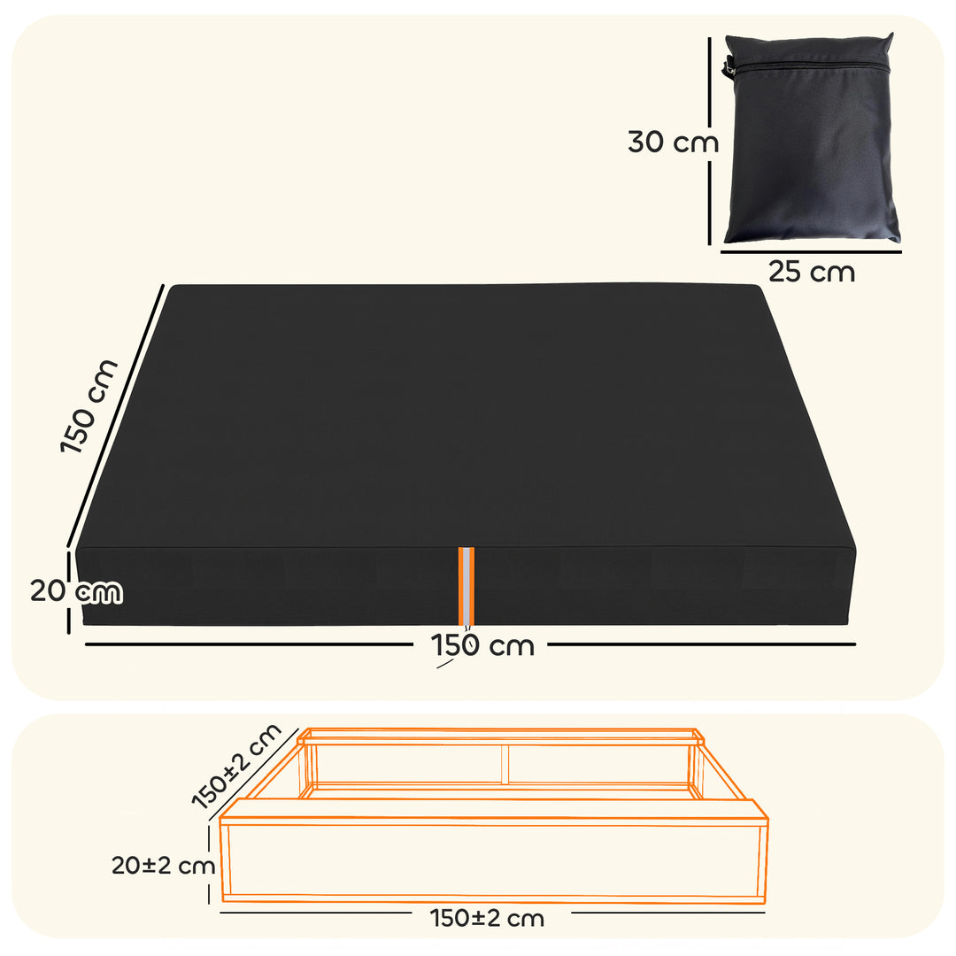 Sandbox Cover, Square Sandpit Cover Waterproof Dustproof UV Protection