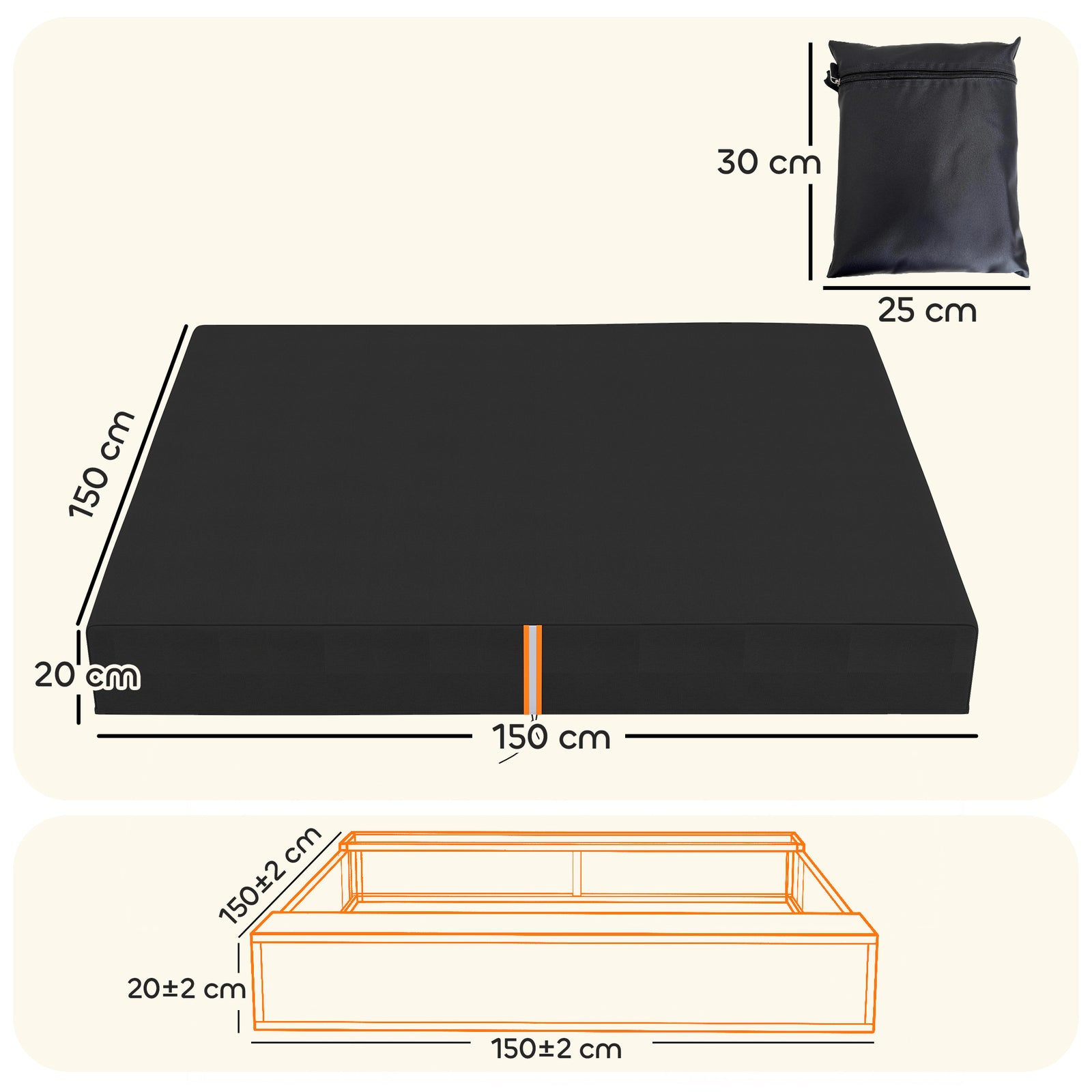 Sandbox Cover, Square Sandpit Cover Waterproof Dustproof UV Protection