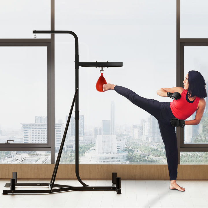 Adjustable Freestanding Speedbag, Punch Bag Hanger, Black