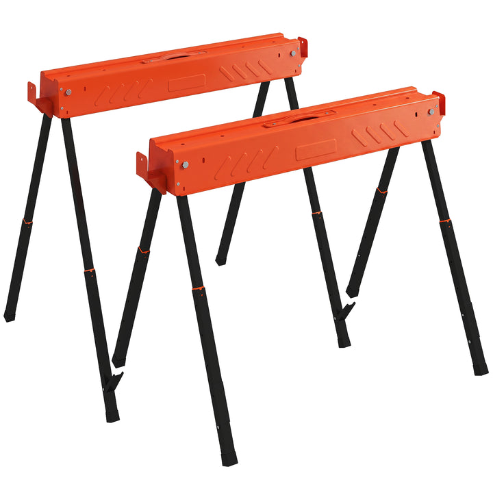 Saw Horses Twin Pack, Folding Work Bench Sawhorses with Height Adjusta