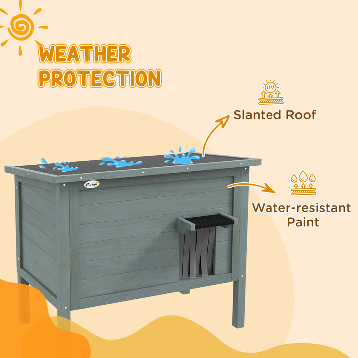 Feral Cat House, Wooden Insulated with Removable Floor, Water-Resistant Openable Roof - Charcoal Grey