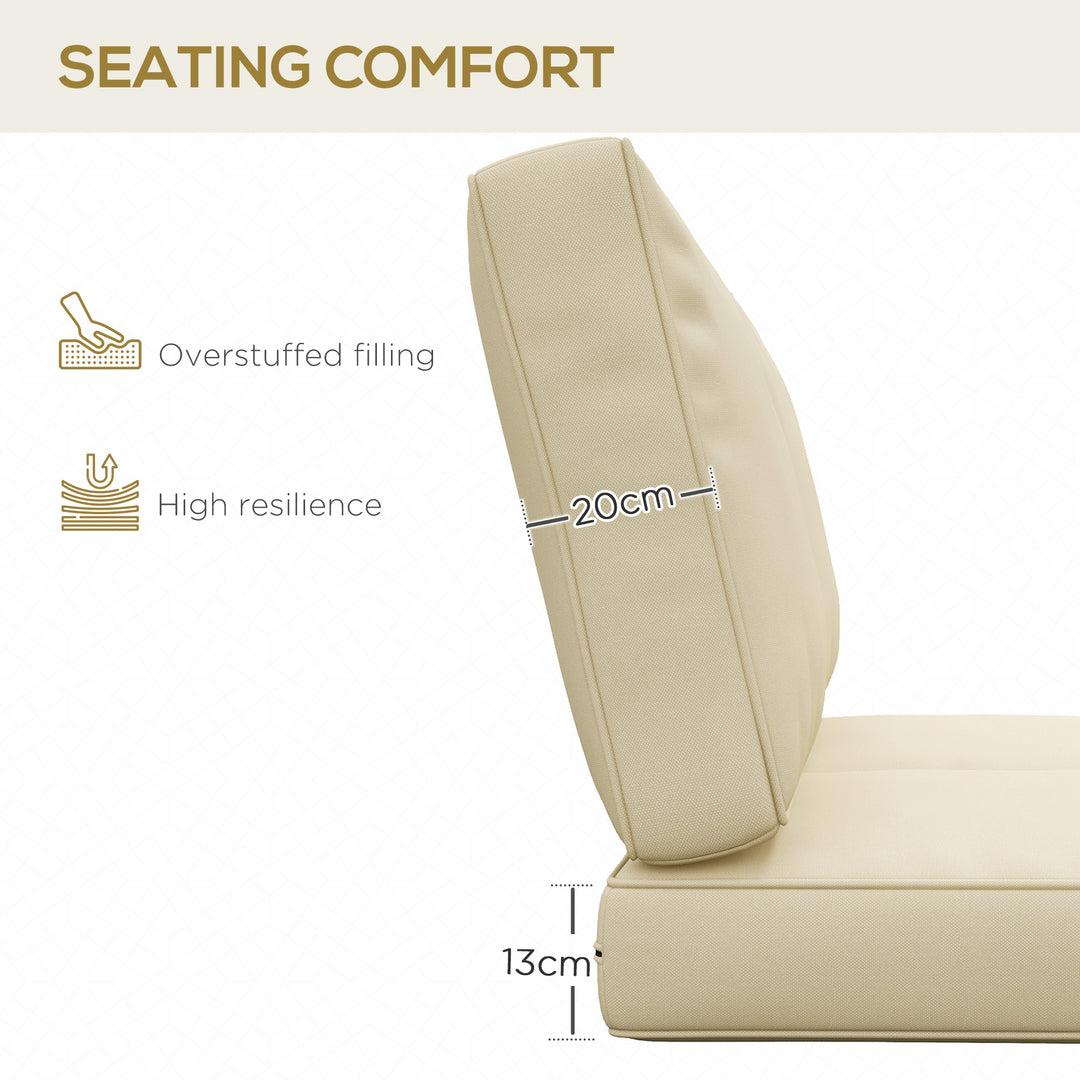 2 Seater Back and Seat Cushion Pillows Replacement, Patio Chair Cushions Set for Indoor Outdoor, Beige