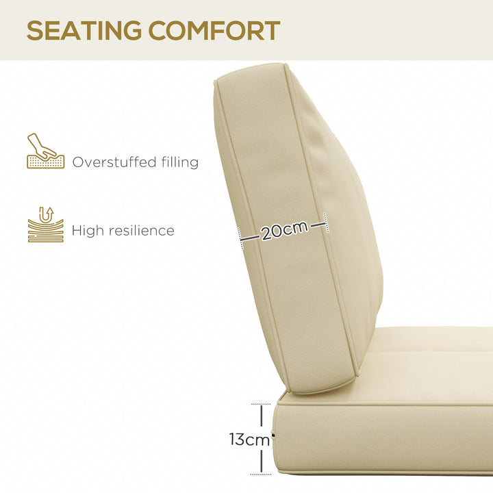 2 Seater Back and Seat Cushion Pillows Replacement, Patio Chair Cushions Set for Indoor Outdoor, Beige