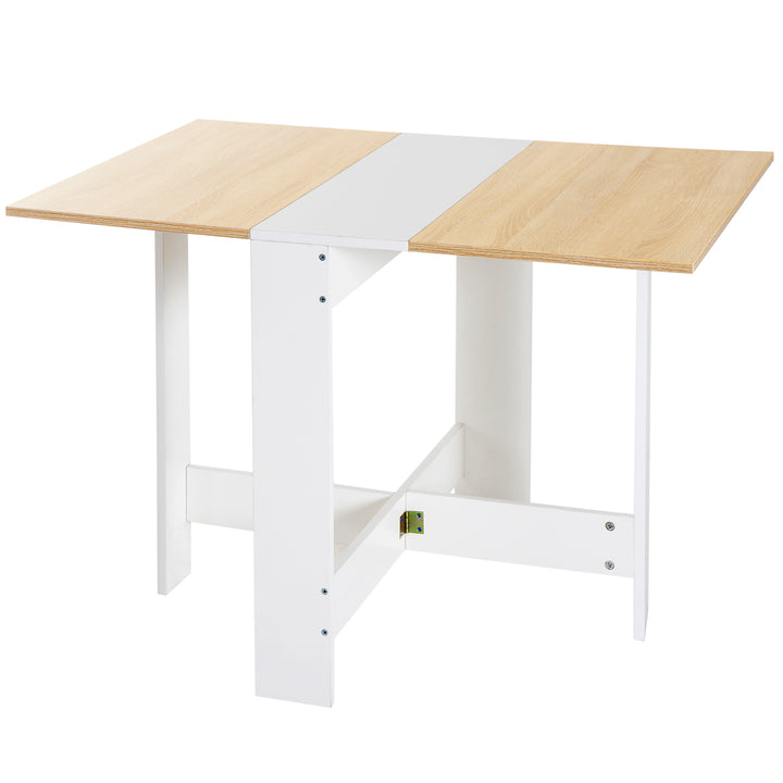 MCL Wooden Folding Dining Table Writing Computer Desk PC Workstation Space Saving Home Office Oak & White