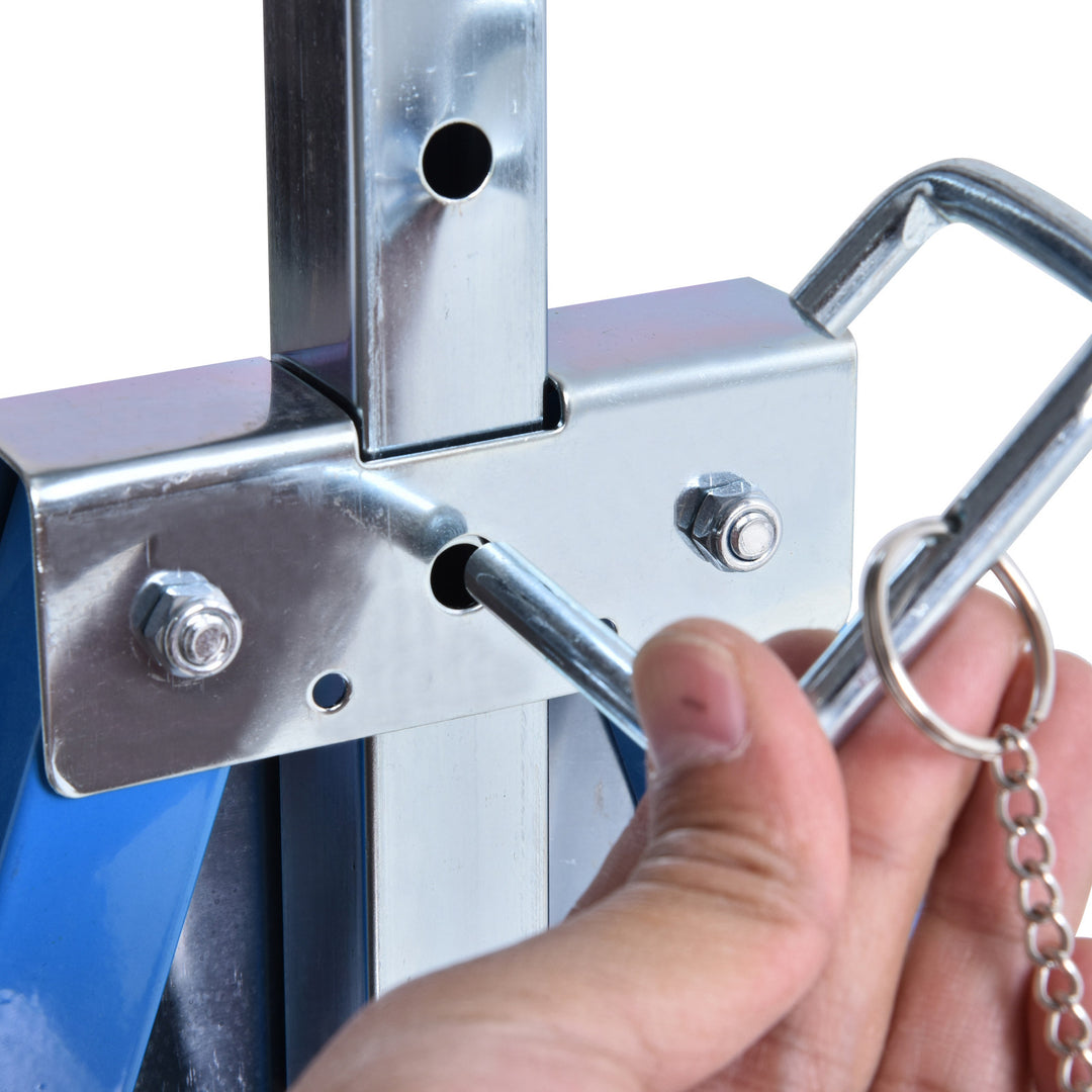 MCL Set of 2 Adjustable Telescopic Builders Trestle, DIY Steel Work Bench Carpenter, Folding Saw Horse Tools Blue