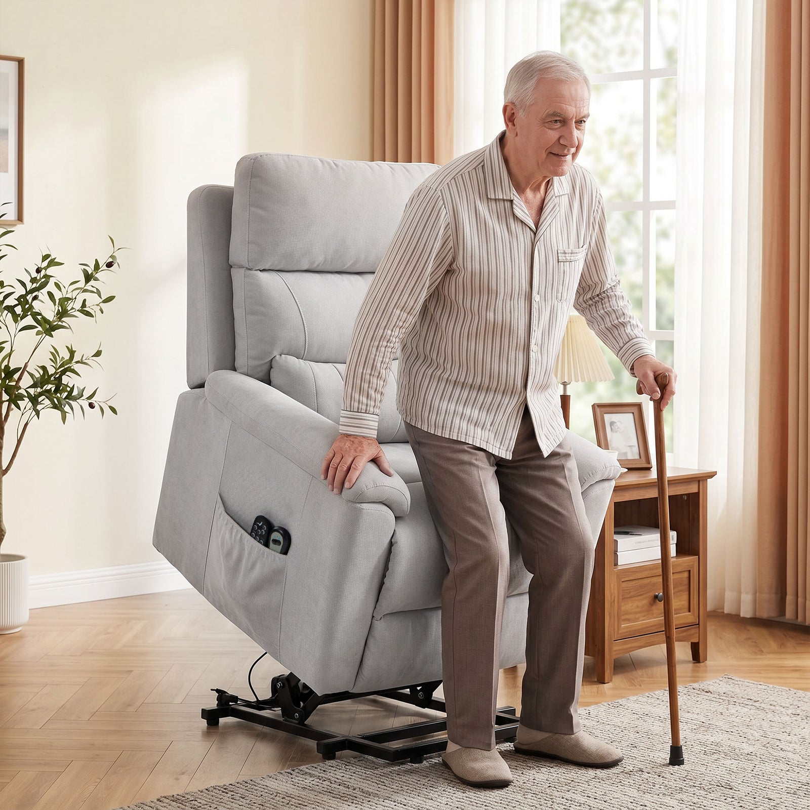 Power lift recliner chair with Massage and Heat, Terry Cloth Electric 