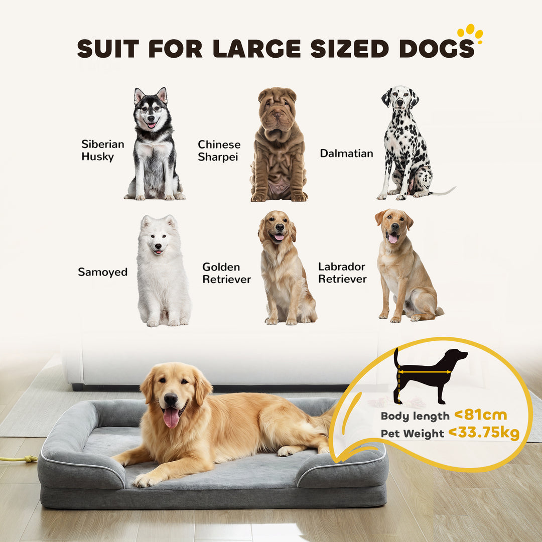 Dog Sofa Bed, Washable Pet Bed with Removable Cover and Non-Slip Botto
