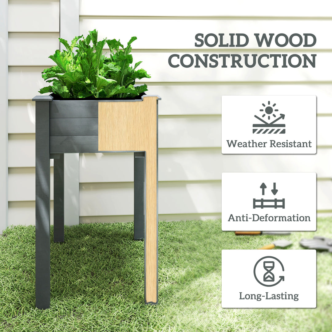 Raised Bed for Garden, Wooden Elevated Planter Box with Bed Liner, for