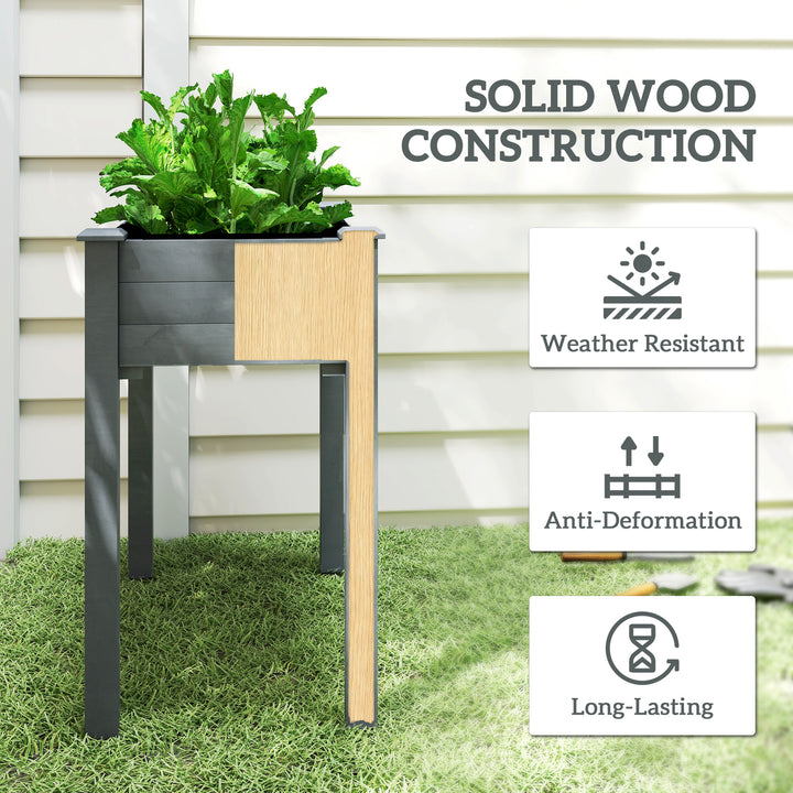 Raised Bed for Garden, Wooden Elevated Planter Box with Bed Liner, for