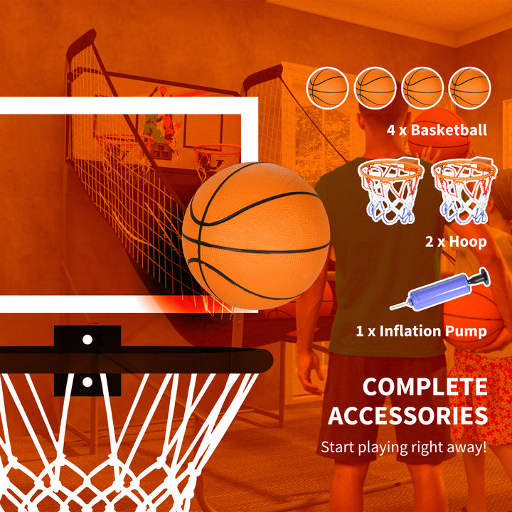 SPORTNOW Foldable Double Shot Basketball Arcade Game with 8 Modes | Aosom UK