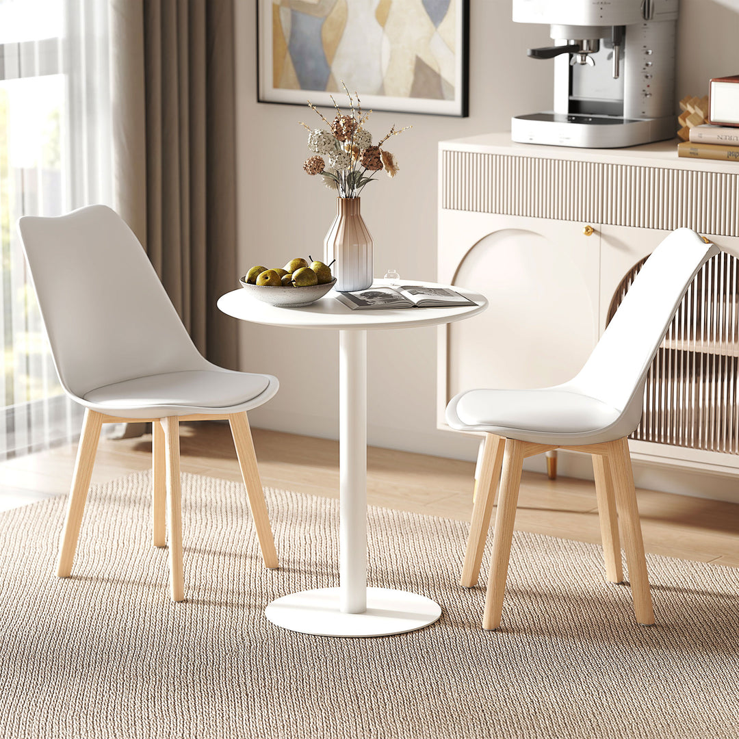 Dining Table, Round Kitchen Table with Steel Base for Living Room, Dining Room, 60 x 60 x 72cm