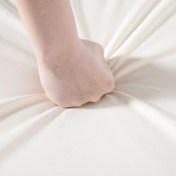 MCL 2 Seater Rattan Garden Swing Chair, Porch Swing Bench Loveseat with Cushion, Wicker Outdoor Hanging Swinging Seat with 2 Metal Chains, 250 KG Capacity for Patio, Balcony, Cream White