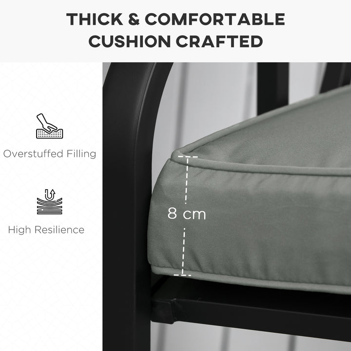 Garden Bench Cushion 2 Seater Loveseat Seat Pad for Patio Swing Furniture for Indoor & Outdoor Use, 120 x 50 x 8 cm, Grey