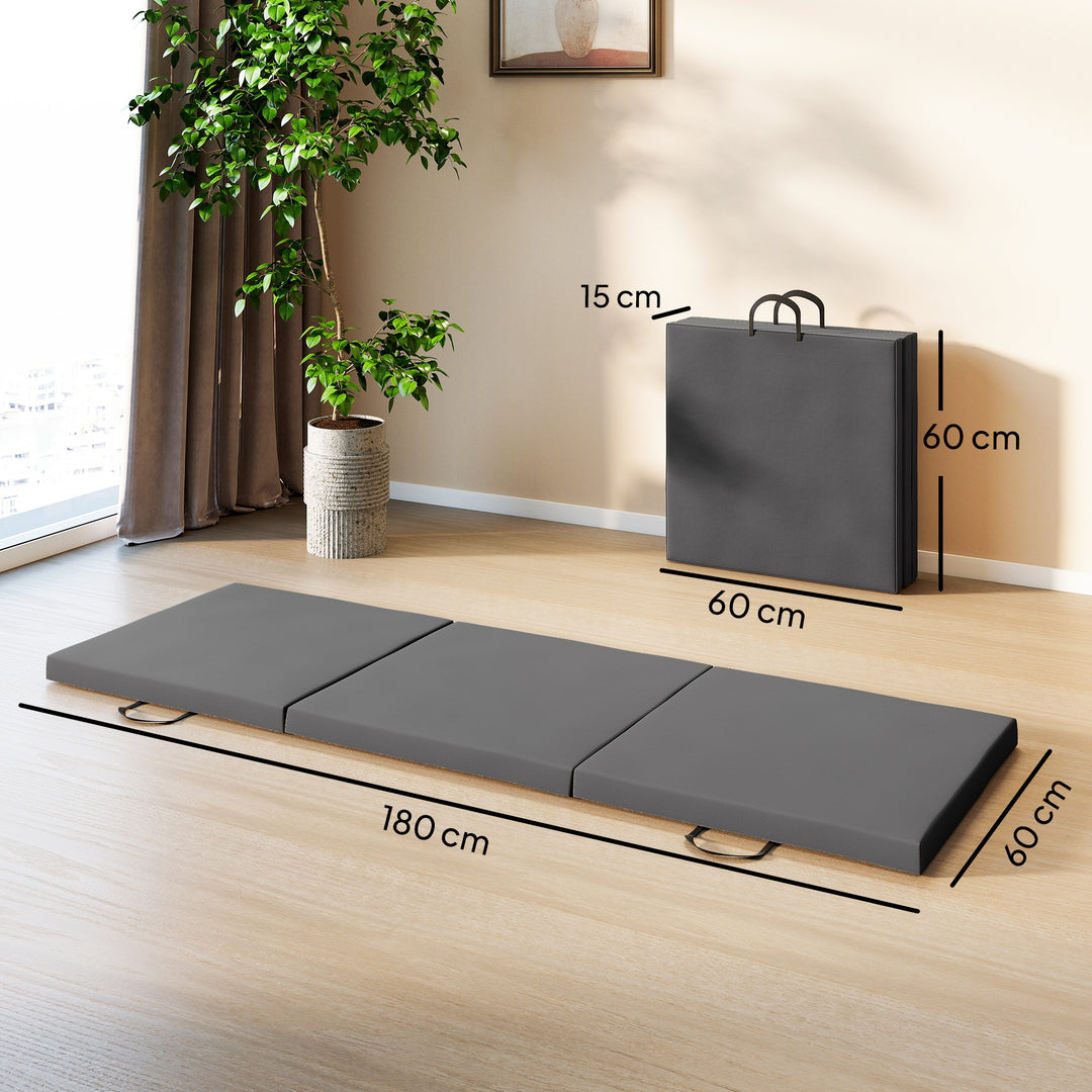 Gymnastics Mat, Tri-Fold Crash Exercise Pad, 6FT 2" Thick Foldable Wor