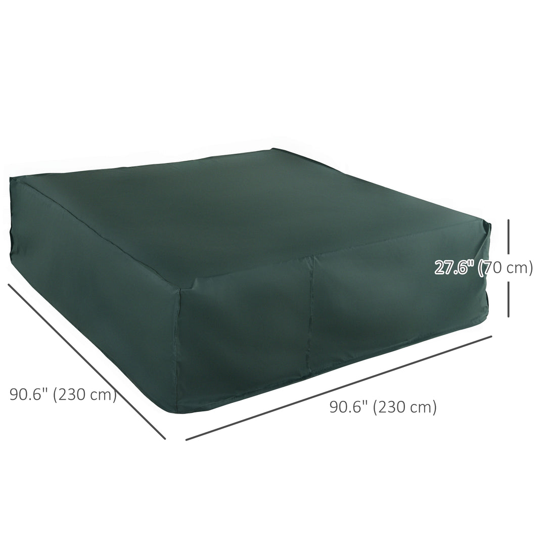 Large Patio Garden Furniture Set Cover 600D Oxford Square Waterproof, 230 x 230 x 70 cm, Green