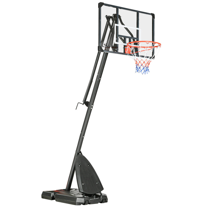 SPORTNOW Height Adjustable Basketball Hoop and Stand with Sturdy Backboard and Weighted Base, Portable on Wheels, 2.4-2.9m | Aosom UK