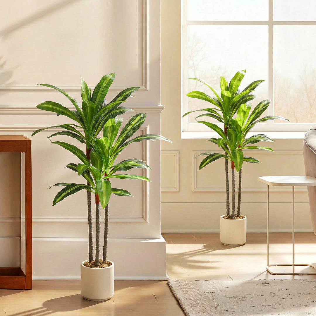 90cm Lifelike Fake Tree, Artificial Dracaena Tree with Bendable Trunks